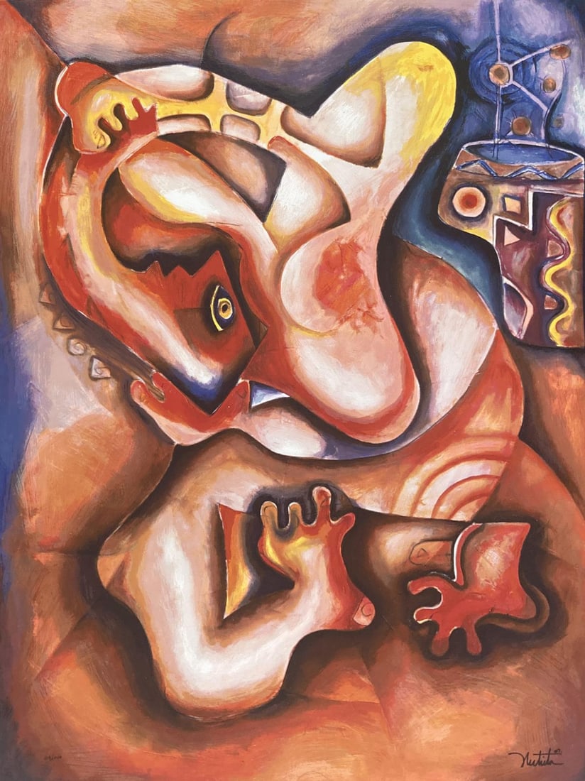 Alexandra Nechita - Untitled (Cubism): Artist: Alexandra Nechita Title: Untitled (Cubism) Year: 2007 Dimensions: in. by in. Edition: From the rare limited edition Medium: Giclee on canvas with hand embellished textured gloss finish