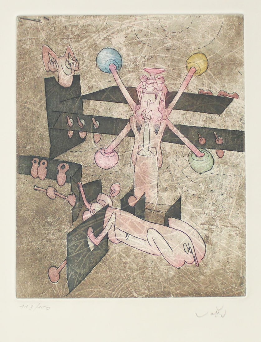 Roberto Matta - Sur Matta I: Artist: Roberto Matta Title: Sur Matta I Year: 1970 Dimensions: 11in. by 14in. Edition: From the Rare Limited Edition of 150 Publisher: Editions Pierre Belfond Suite: Sur Matta Medium: Engraving in