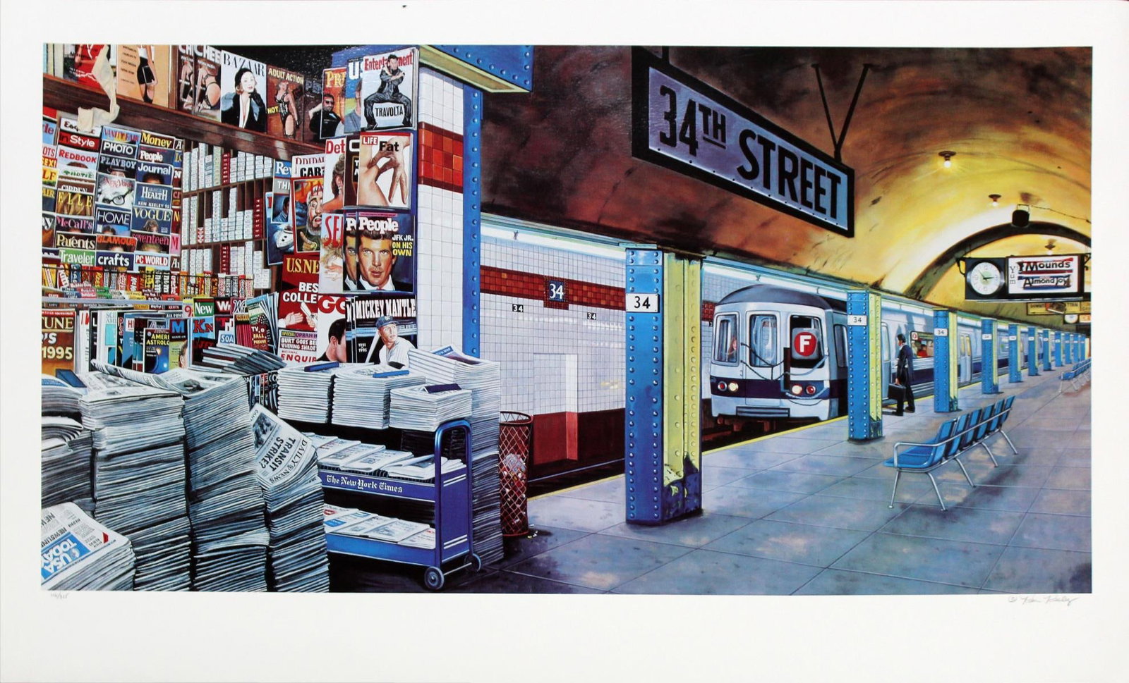 Ken Keeley - 34th Street: Artist: Ken Keeley Title: 34th Street Year: 1995 Dimensions: 25in. by 50in. Edition: From the rare limited edition of 325 Medium: Original serigraph on paper Condition: Excellent Signature Details: