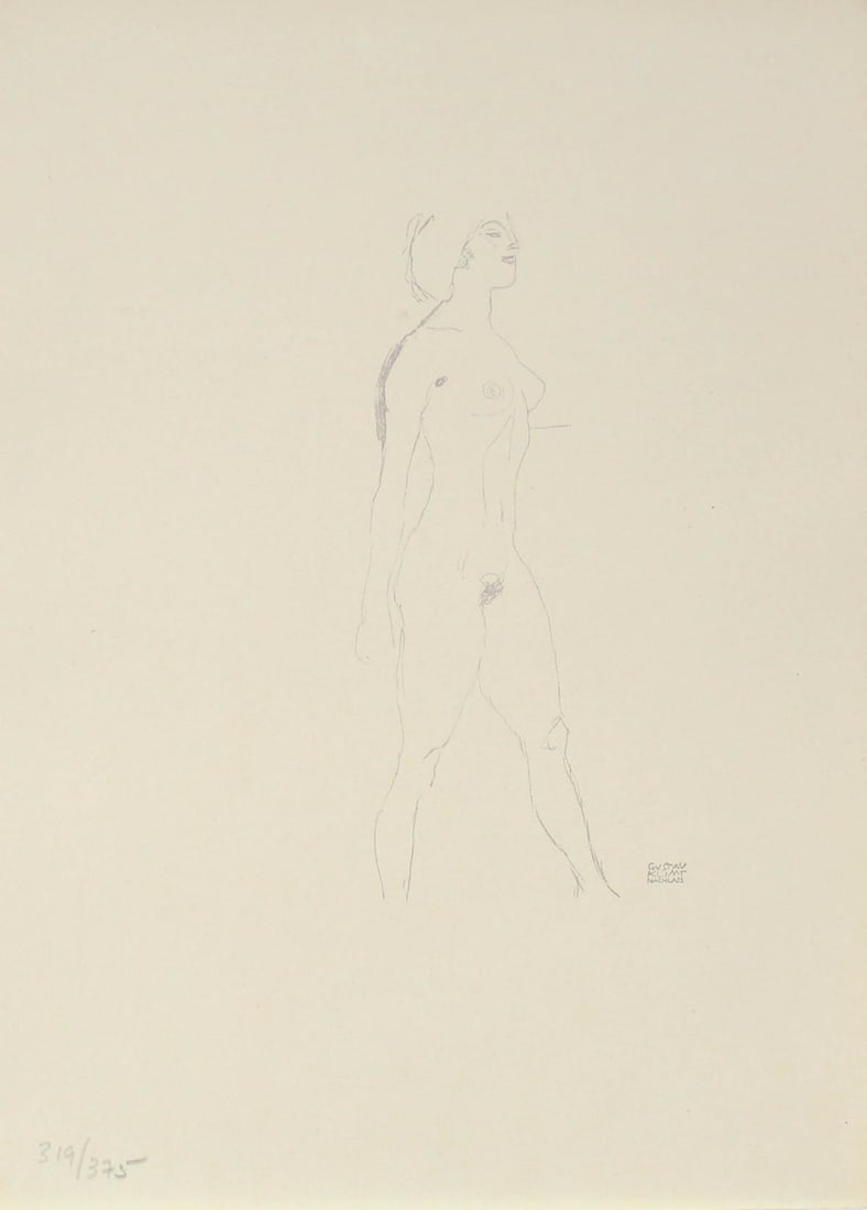 Gustav Klimt (After) - Untitled IX: Artist: Gustav Klimt (After) Title: Untitled IX Year: 1922 Dimensions: 10 1/2in. by 8in. Edition: From the limited edition of 375 Publisher: Thyrsos Verlag; Lei