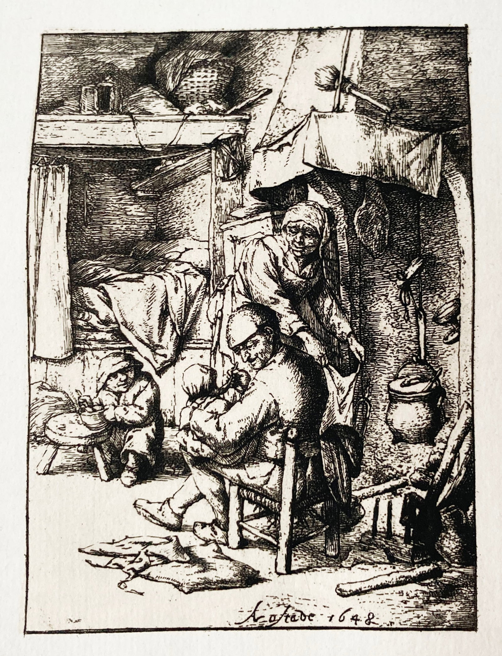 Adriaen Van Ostade - The Pater Familias: Artist: Adriaen Van Ostade Title: The Pater Familias Year: 1880 Dimensions: 12 x 8 in. Edition: From the Rare Limted Edition Publisher: MacMillan and Co.