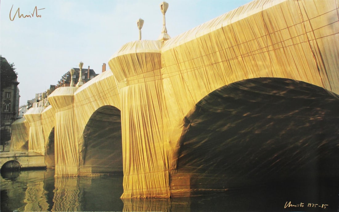 Christo - The Pont Neuf Wrapped: Artist: Christo Title: The Pont Neuf Wrapped Year: 1985 Dimensions: 24 1/2in. by 37 1/4in. Edition: From the Rare Limited Edition Publisher: Nouvelle Images SA<