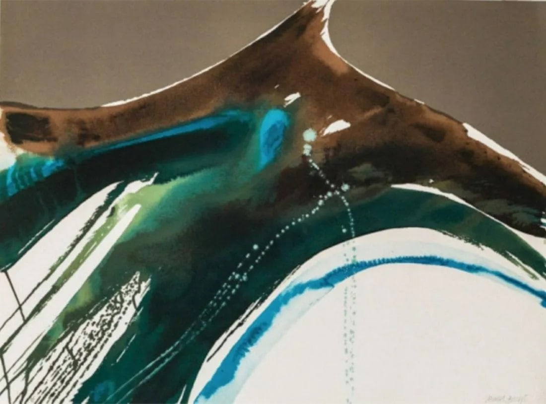 Lamar Briggs - Tiva Landscape: Artist: Lamar Briggs Title: Tiva Landscape Year: 1976 Dimensions: 22in. by 29in. Edition: From the Rare Limited Edition of 200 Medium: Lithograph in Colors