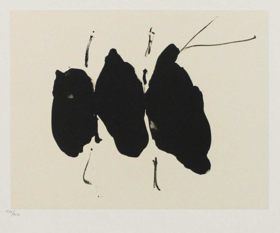 Robert Motherwell - Untitled 7: Artist: Robert Motherwell Title: Untitled 7 Year: 1988 Dimensions: 16in. by 21in. Edition: From the Rare Limited Edition of 750 Publisher: The Limited Editions Club New York Suite: The Octavio Paz