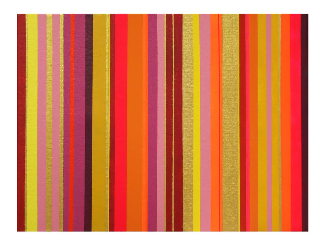 Beth Liez - Little Red Lines: Artist: Beth Liez Title: Little Red Lines Year: 2022 Dimensions: 16in. by 12in. Edition: Original One-of-a-Kind Painting Medium: Hand painted acrylic on canvas Condition: Excellent Signature Details: