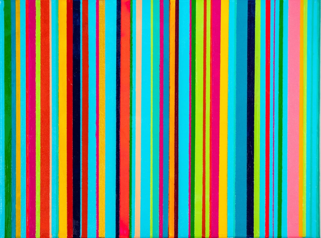 Matthew Steinberg - Line composition III: Artist: Matthew Steinberg Title: Line composition III Year: 2022 Dimensions: 12in. by 16in. Edition: One-of-a-Kind Orginal Painting Suite: Beautiful Little Lin