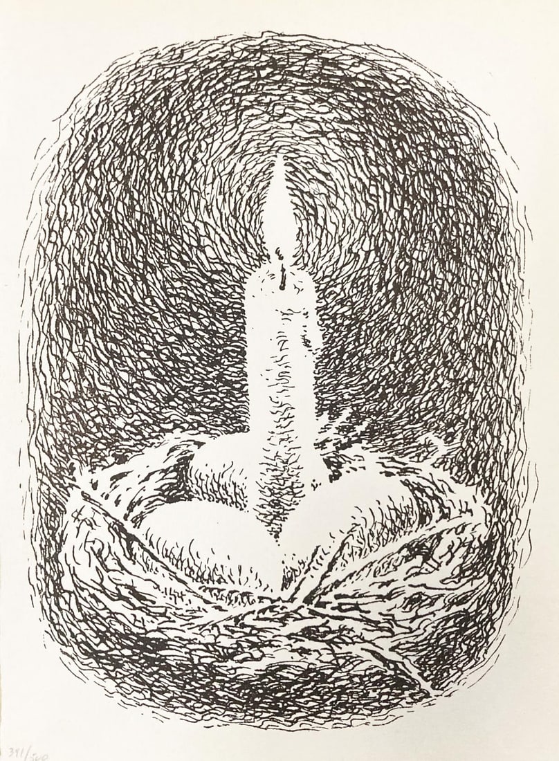 Rene Magritte - Untitled (Candle): Artist: Rene Magritte Title: Untitled (Candle) Year: 1946 Dimensions: 8.5in. by 6.5in. Edition: From the rare limited edition of 500 Publisher: Les Editions Lumiere Suite: Les Necessites De La Vie et