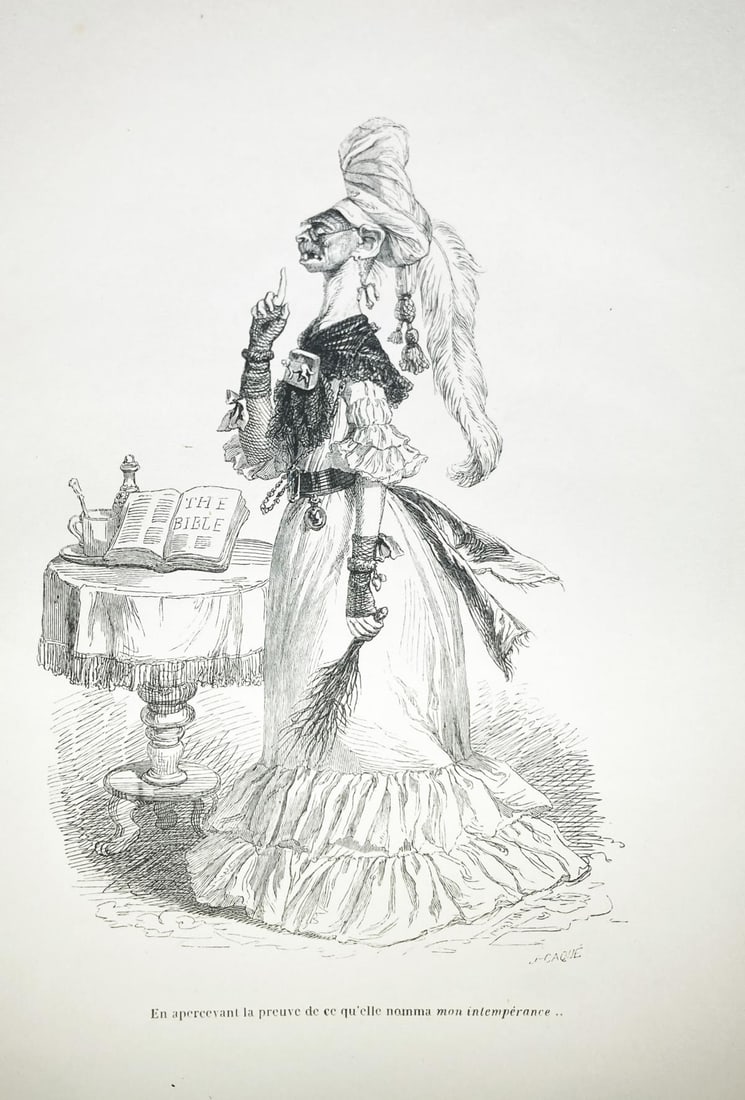 J.J. Grandville - Grandville et Les Animaux 75: Artist: J.J. Grandville Title: Grandville et Les Animaux 75 Year: 1842 Dimensions: 10.5in. by 6.5in. Edition: From the rare limited edition Publisher: Etudes De