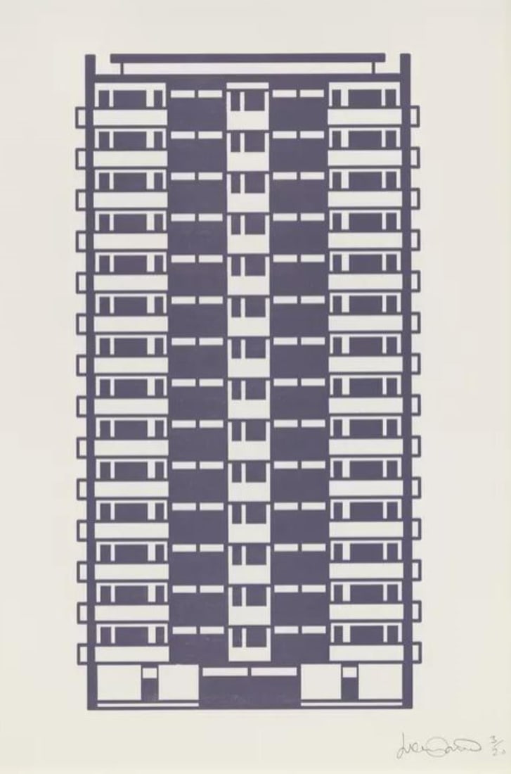 Julian Opie - Apartment 11: Artist: Julian Opie Title: Apartment 11 Year: 2021 Dimensions: 23in. by 16in. Edition: From the rare limited edition of 20 Suite: Apartment Medium:</