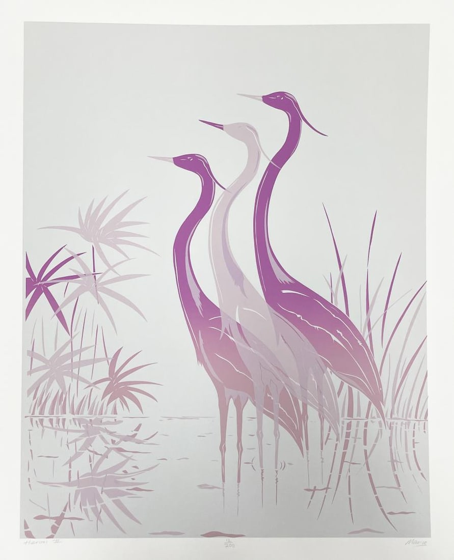 Marco - Heron II: Artist: Marco Title: Heron II Dimensions: 22in. by 27 1/2in. Edition: From the Rare Limited Edition of 200 Medium: Serigraph in Colors on Paper Condition: Excellent Signature Details: Hand Signed