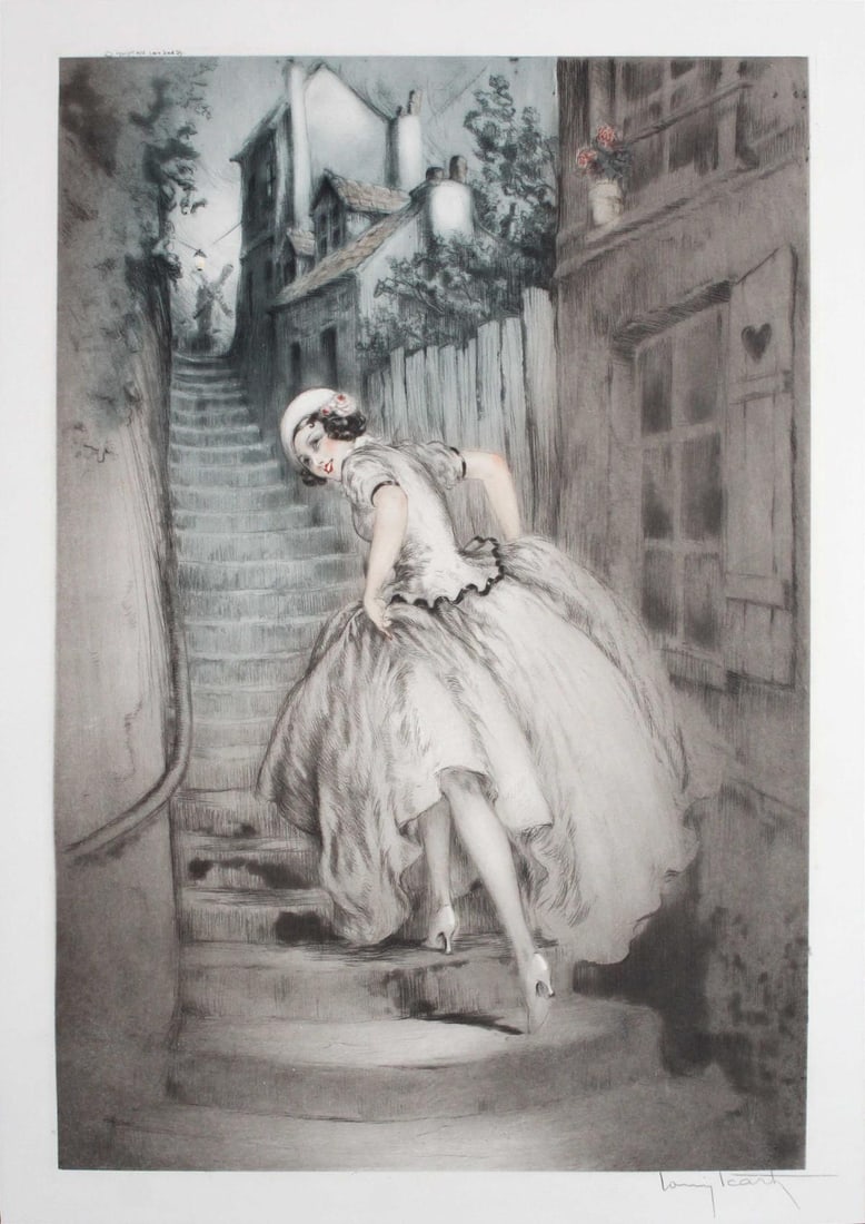 Louis Icart - Charm of Montmartre: Artist: Louis Icart Title: Charm of Montmartre Year: 1932 Dimensions: 20 1/2in. by 13 8/7in. Edition: From the rare limited edition Medium: Original drypoint et