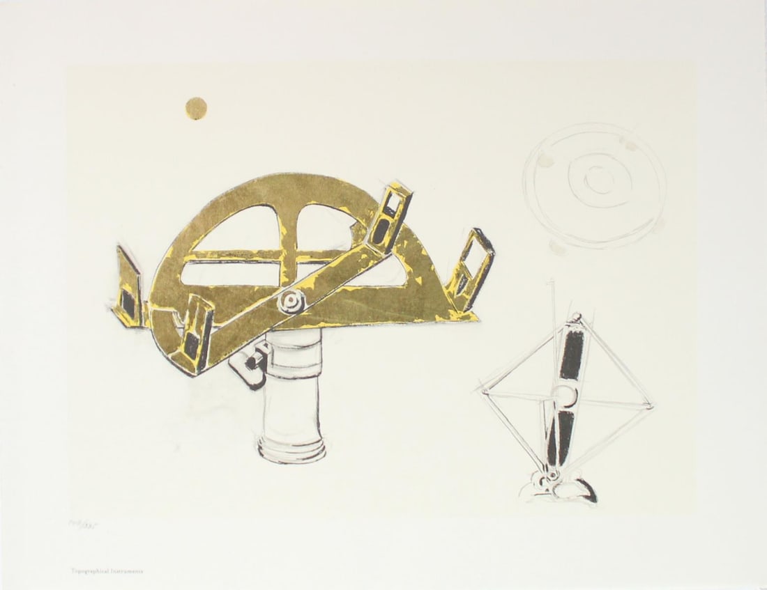 Donald Sultan - Topographical Instruments: Artist: Donald Sultan Title: Topographical Instruments Year: 1999 Dimensions: 17in. by 22in. Edition: From the Rare Limited Edition of 395 Publisher: MFA Contemporary Atelier Suite: Bar Mitzvah