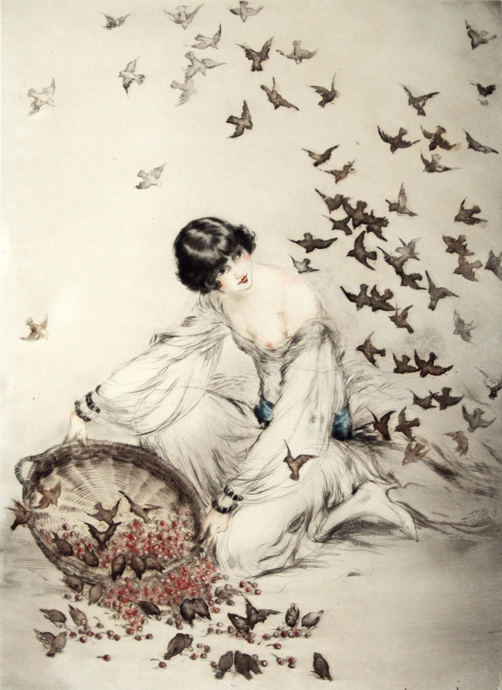 Louis Icart - Thieves: Artist: Louis Icart Title: Thieves Year: 1926 Dimensions: 16.5in. by 12in. Edition: From the rare limited edition Medium: Drypoint etching on paper Condition: Excellent Signature Details: hand signed