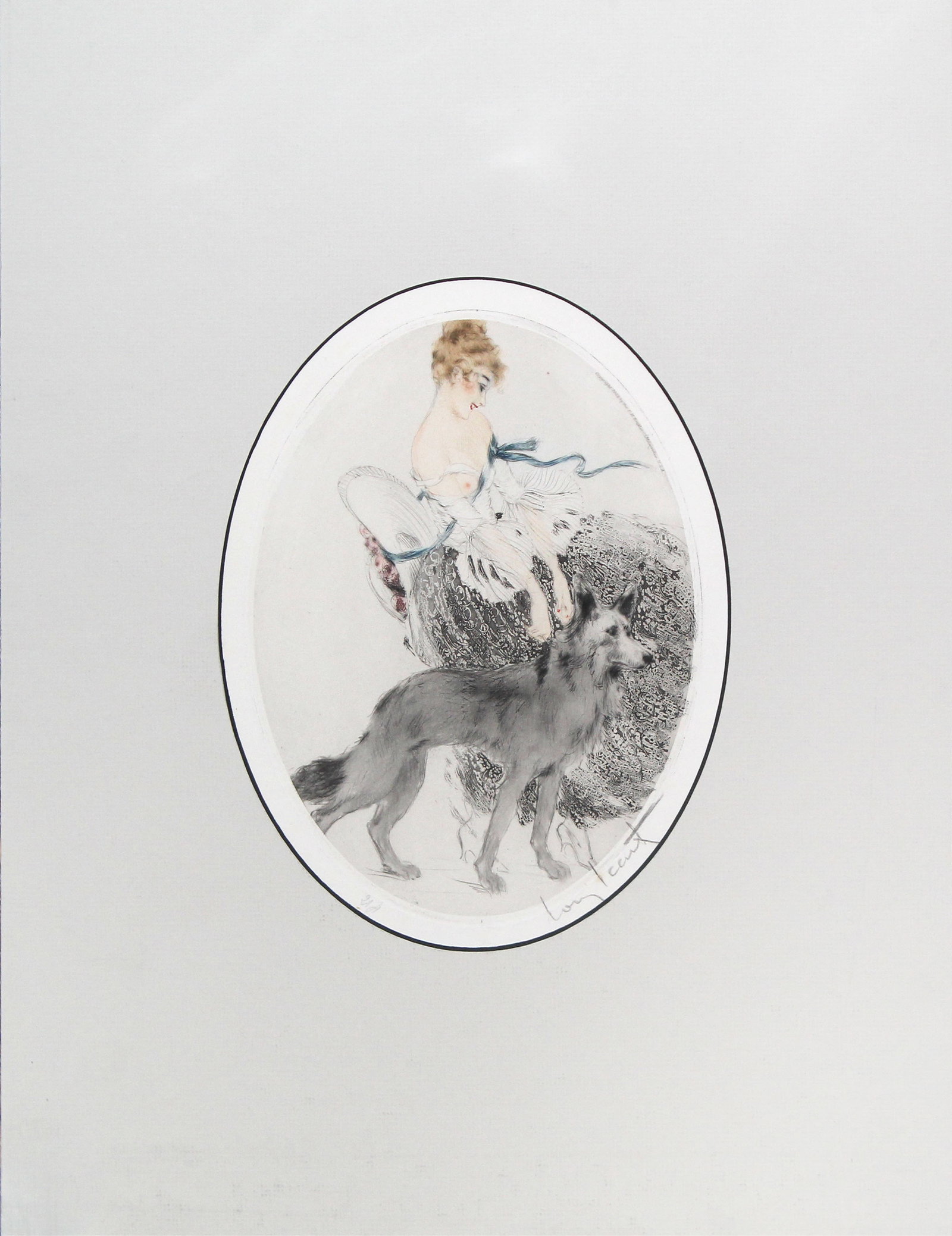 Louis Icart - Tsar (German Shephard): Artist: Louis Icart Title: Tsar (German Shephard) Year: 1922 Dimensions: 9 3/8in. by 7 5/8in. Edition: From the rare limited edition Medium: Original drypoint e