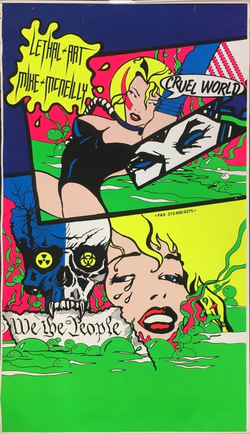Mike McNeilly - Lethal Art (Cruel World): Artist: Mike McNeilly Title: Lethal Art (Cruel World) Dimensions: 83in. by 47 1/2in. Edition: From the Rare Limited Edition Medium: Serigraph on Paper Condition: As Pictured Comes with Letter of