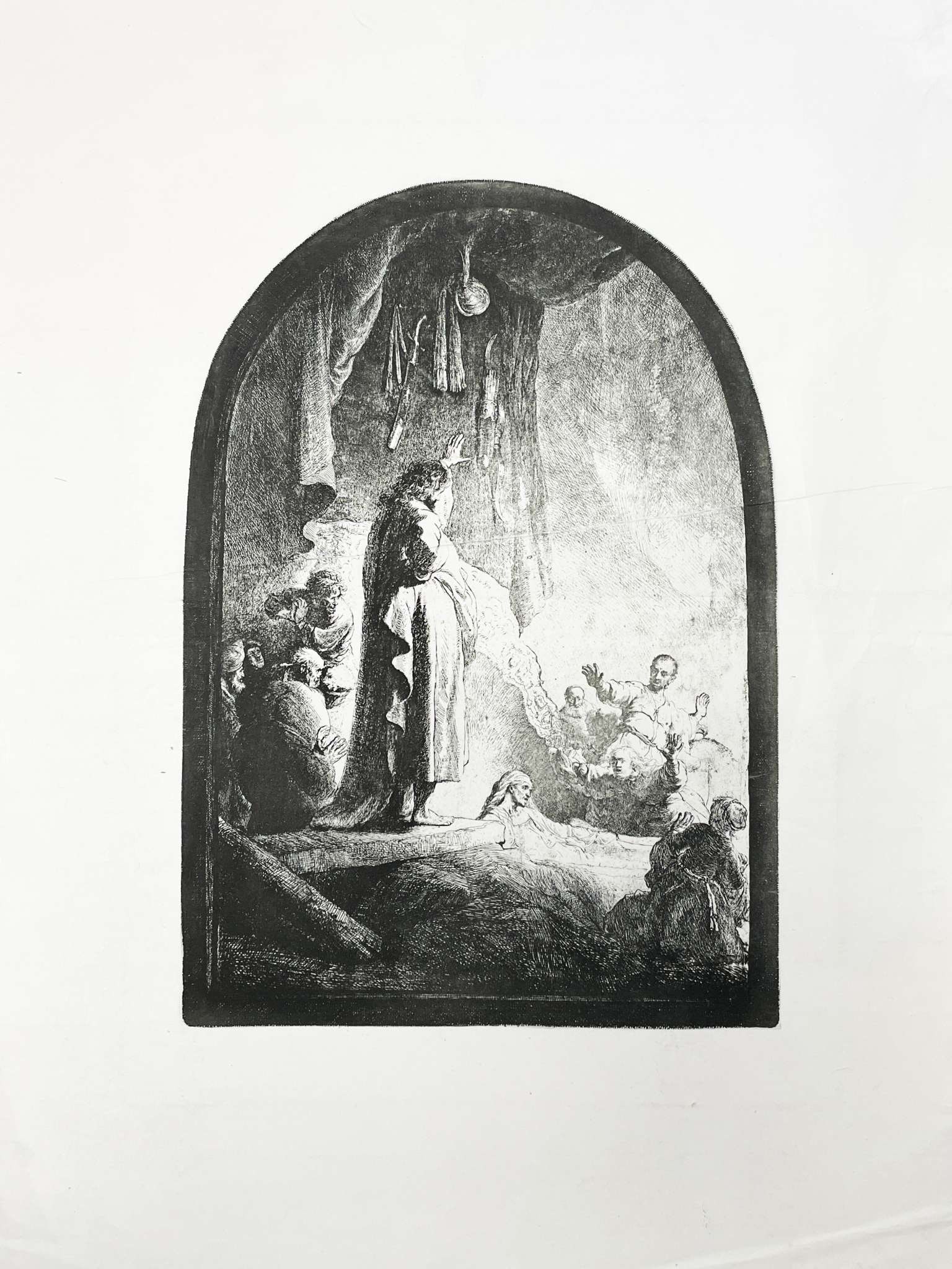 Rembrandt van Rijn (After) - The Raising of Lazarus: Artist: Rembrandt van Rijn (After) Title: The Raising of Lazarus Dimensions: 23 1/4 x 17 1/4 in. Edition: From the Rare Limited Edition Medium: Original Heliogravure on paper Condition: Excellent