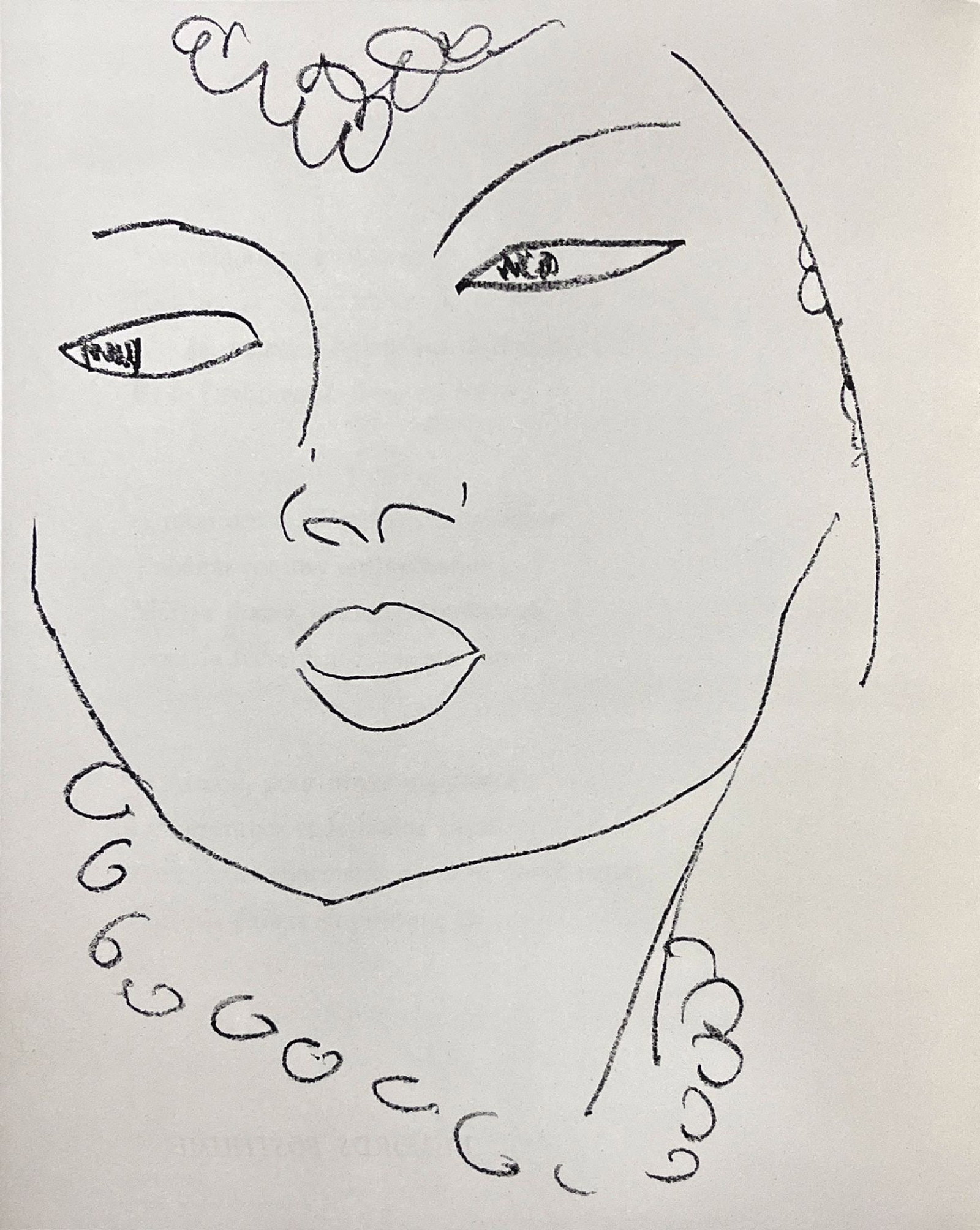 Henri Matisse - Fleurs du mal VI: Artist: Henri Matisse Title: Fleurs du mal VI Year: 1947 Dimensions: 11 1/2 x 9 1/2 in. Edition: From the Rare Limited Edition Suite: Fleurs du mal Medium: Offset Lithograph on Paper Condition: