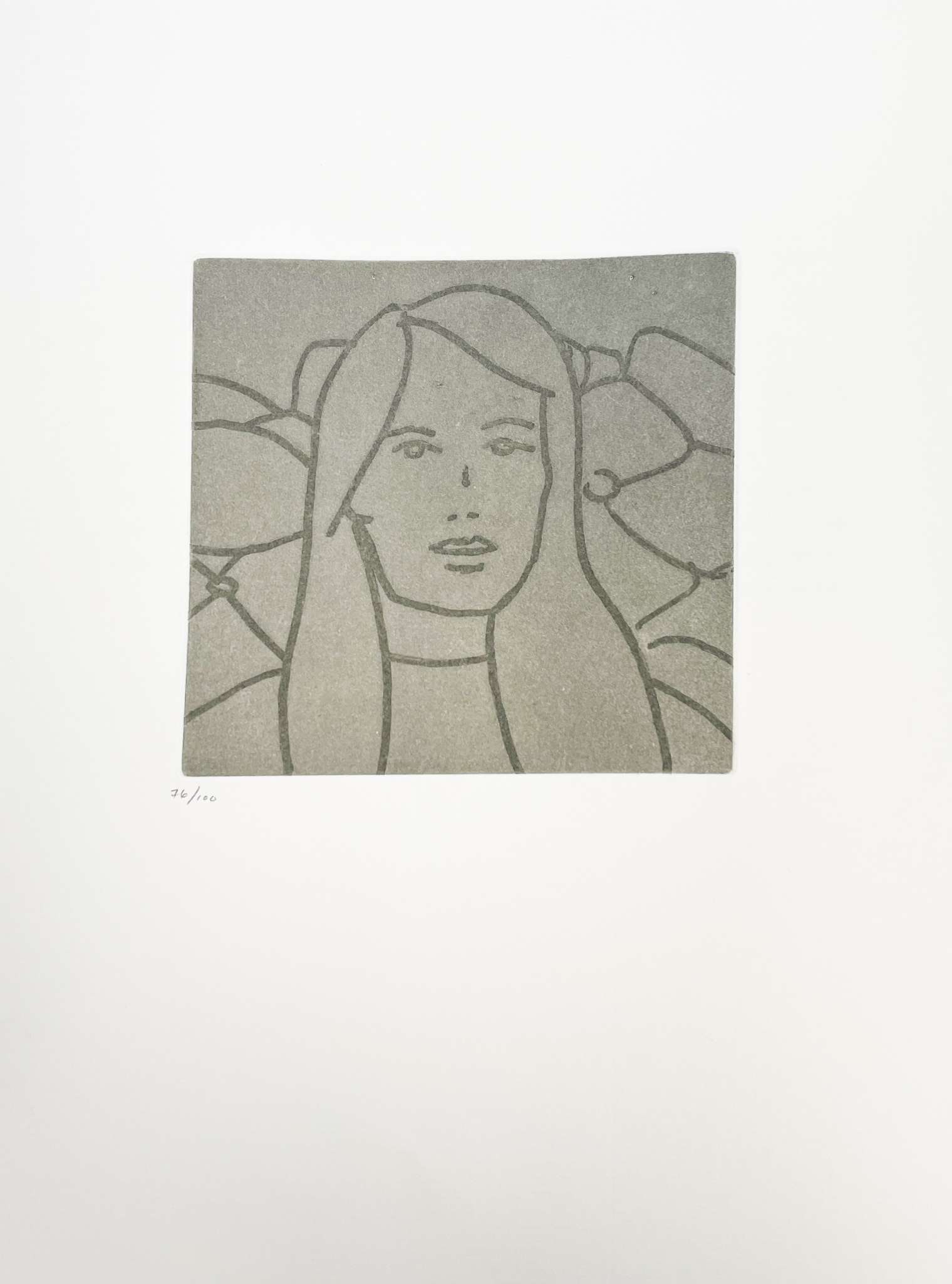 Alex Katz - Song for Connie: Artist: Alex Katz Title: Song for Connie Year: 2005 Edition: From the rare limited edition of 100 Publisher: Arion Press Suite: Gloria Medium: Original Etching on paper Condition: Excellent Comes