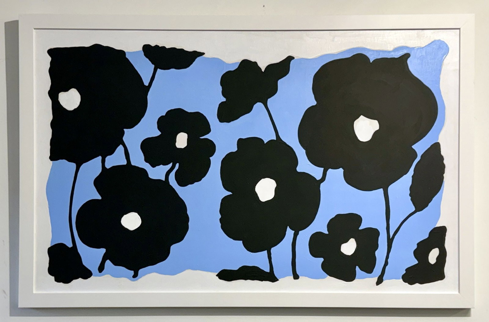 Matthew Alex - Untitled Flowers: Artist: Matthew Alex Title: Untitled Flowers Year: 2021 Dimensions: 30 x 50 in. Edition: One-of-a-Kind painting on canvas. Comes framed as shown. Suite: Medium: Acrylic painting on Luan Wood
