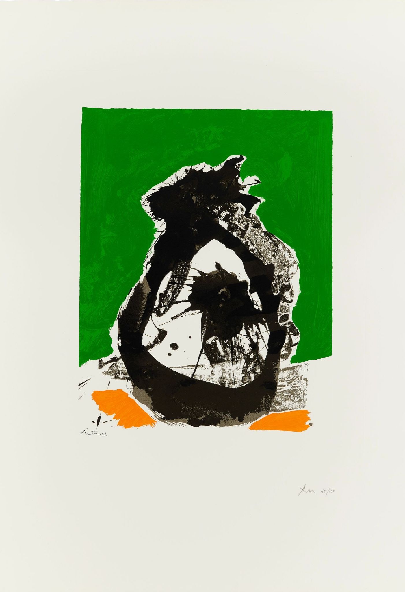 Robert Motherwell - Untitled (from The Basque Suite): Artist: Robert Motherwell Title: Untitled (from The Basque Suite) Year: 1970-71 Dimensions: 41 x 28 1/4 in. Edition: 55 from the limited edition of 150 Publisher: Marlborough Graphics, Inc., New York