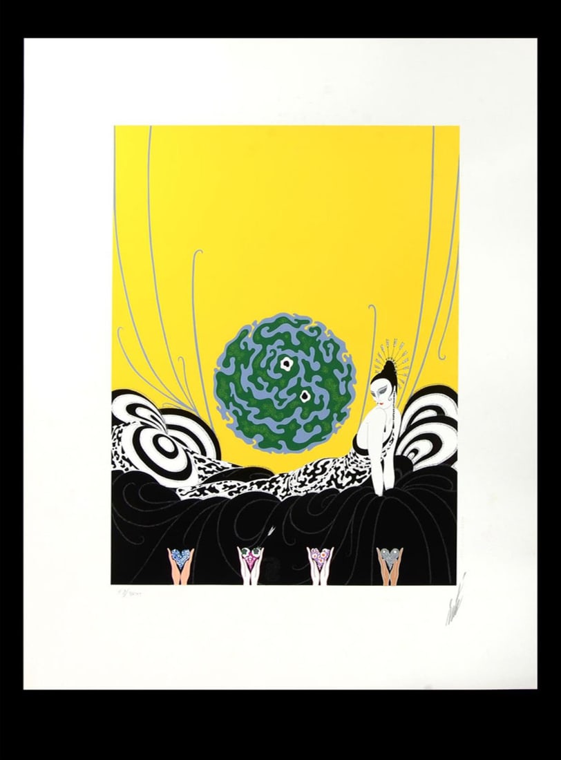 Erte - Selection of a Heart: Artist: Erte Title: Selection of a Heart Year: 1978 Dimensions: 16 3/4in. by 12 1/2in. Edition: From the rare limited edition of 300 Publisher: Circle Fine Arts Suite: The Twenties Remembered Again