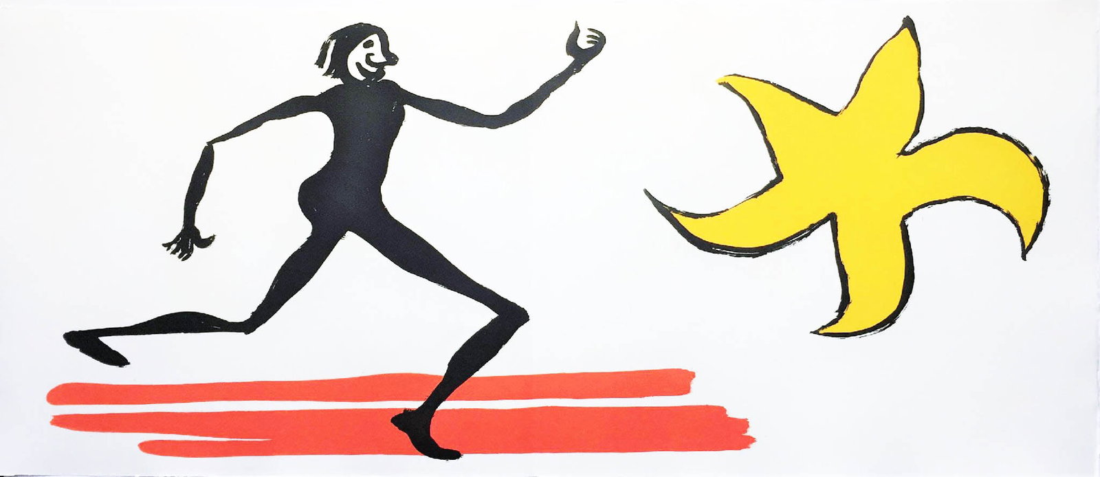 Alexander Calder - Untitled (Red Sun and Figure): Artist: Alexander Calder Title: Untitled (Red Sun and Figure) Year: 1976 Dimensions: 16 x 36 in. Edition: From the Rare Limited Edition of 200 Publisher: Maeght Suite: Le Sacrilege d'Alan Kent
