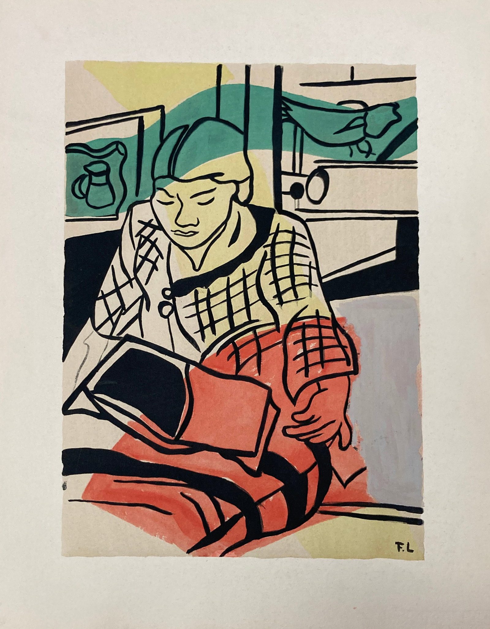 Fernand Leger - La Lecture: Artist: Fernand Leger Title: La Lecture Year: 1959 Dimensions: 20.25in. by 15.25in. Edition: From the rare limited edition of 300 Publisher: Au Vent D'Arles