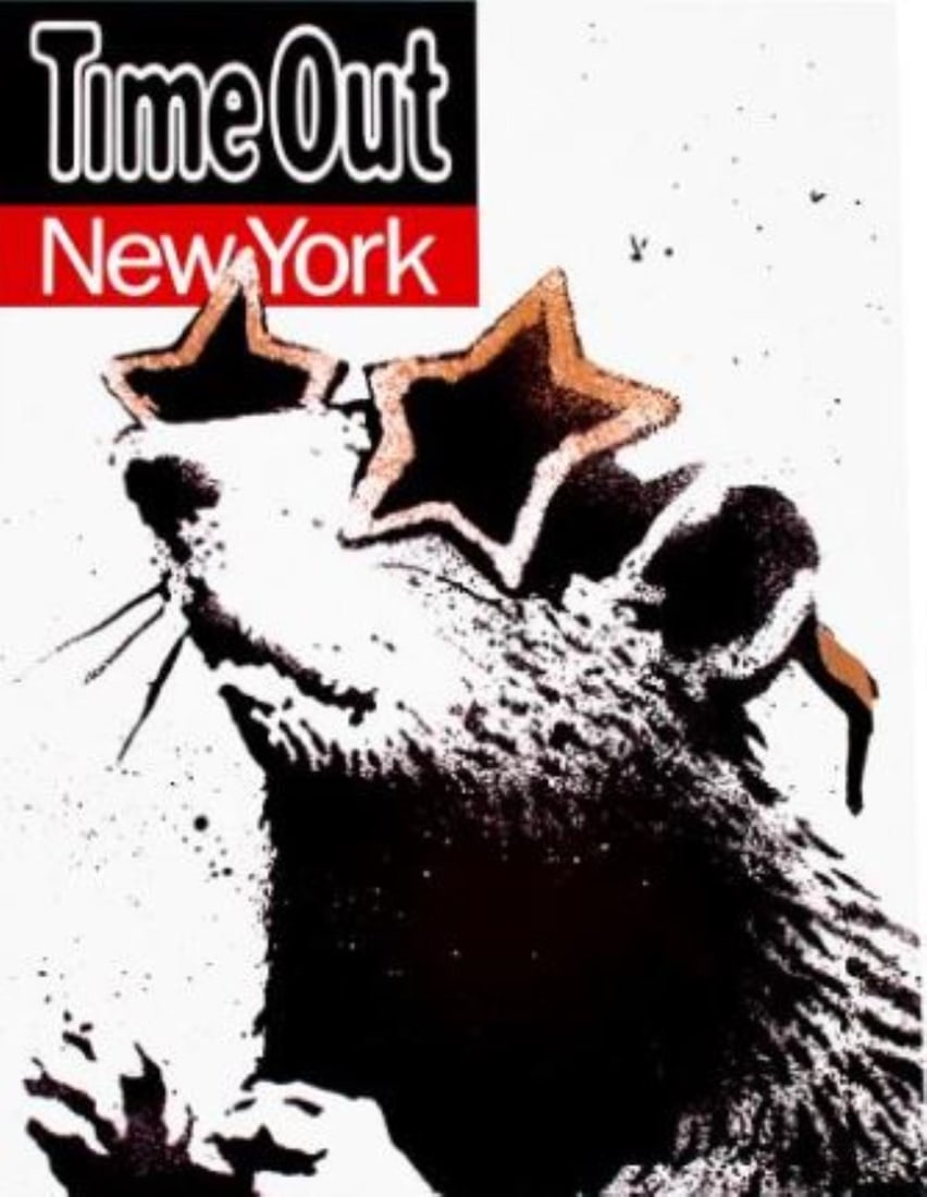 Banksy - Time Out New York Poster: Artist: Banksy Title: Time Out New York Poster Dimensions: 16in. by 11.5in. Edition: From the rare limited edition Medium: Offset lithograph poster Condition: Excellent Comes with Letter of