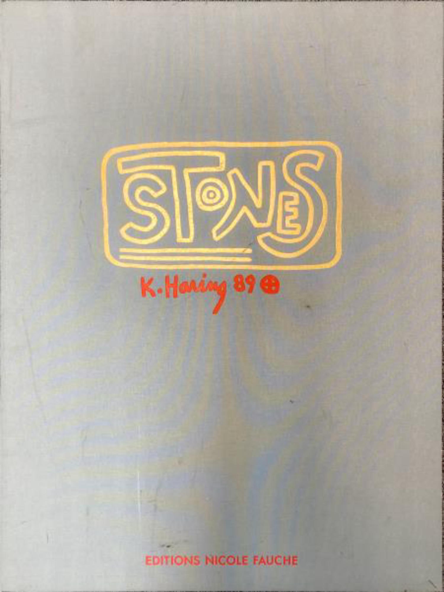 Keith Haring - Stones Portfolio case: Artist: Keith Haring Title: Stones Portfolio Case Year: 1989 Dimensions: 23in. by 30.5in. Edition: From the Rare Limited Edition Suite: Stones Medium: Screenprint on Mounted Canvas Condition: