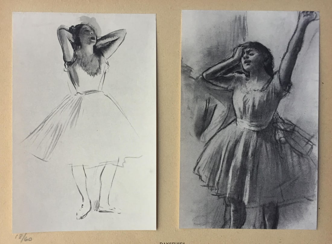 Edgar Degas (after) - Danseuses 1919: Artist: Edgar Degas (after) Title: Danseuses Year: 1919 Dimensions: 7.5in. by 10in. Edition: from the rare limited edition of 60 Publisher: Imprimerie J. Langlois in Faubourg St-Martin Paris. Suite: