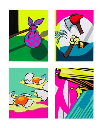 Pose - Deconstructed Print Set of 4: Artist: Pose Title: Deconstructed Print Set of 4 Year: 2021 Dimensions: 12in. by 16in. Edition: From the rare limited edition of 85 Medium: Original 15 color Hand pulled Screen Prints Condition: Mint