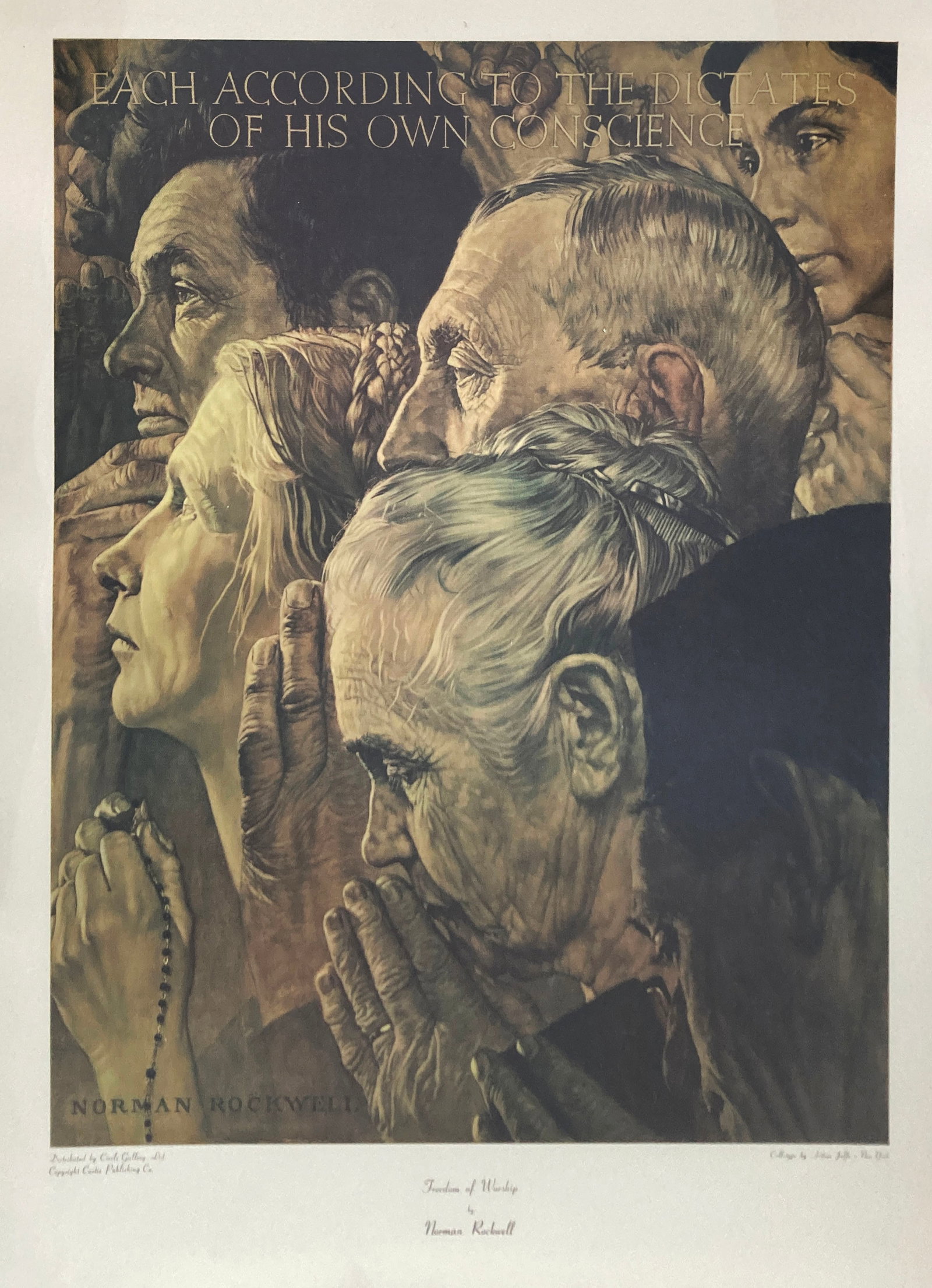 Norman Rockwell - Four Freedoms: Artist: Norman Rockwell Title: Four Freedoms Year: 1943 Dimensions: 29 x 35 in. Edition: From the rare limited edition of 200 Suite: Four Freedoms Medium: Original Collotype colors on paper