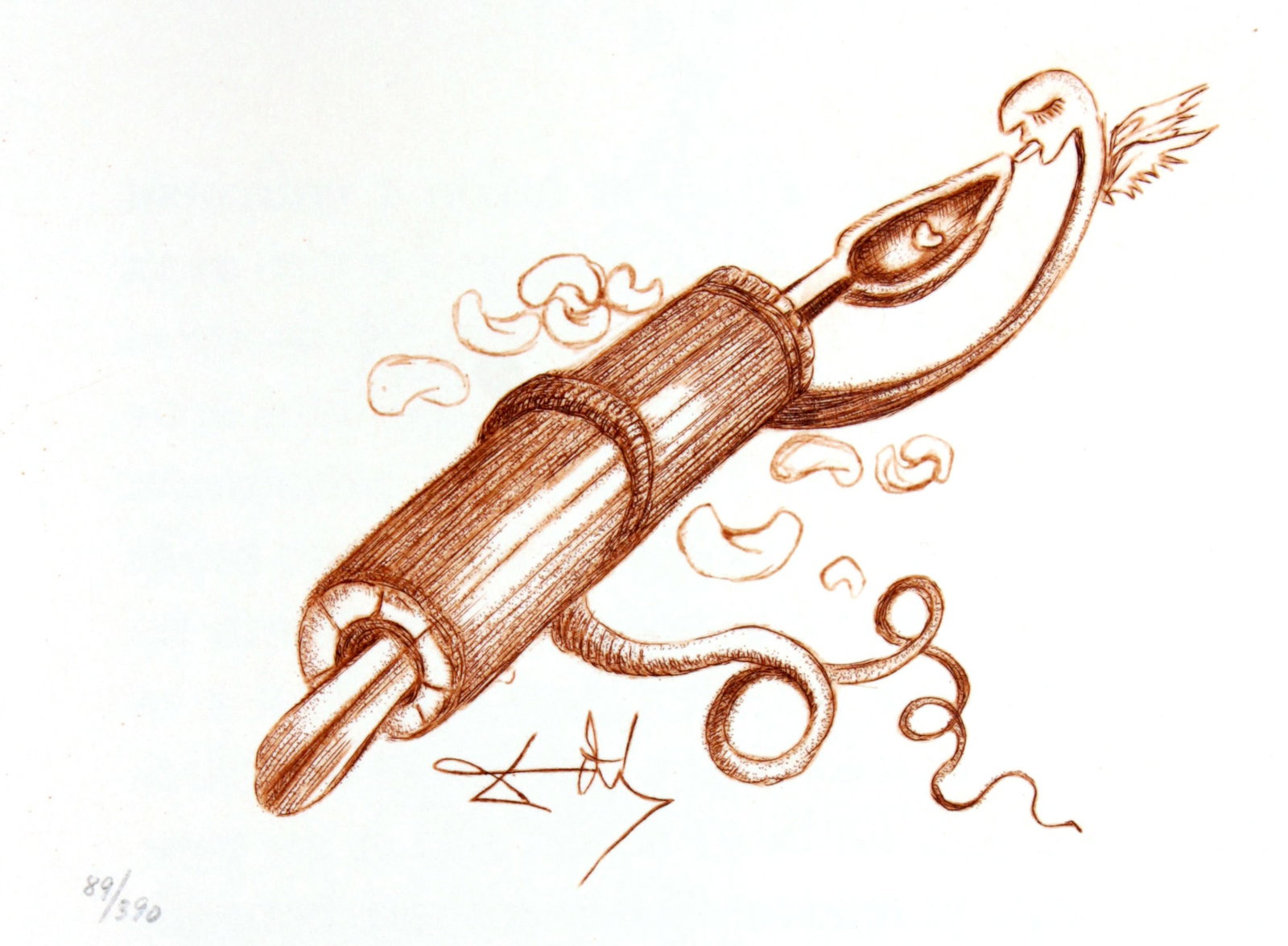Salvador Dali - Casanova Illustration III: Artist: Salvador Dali Title: Casanova Illustration III Year: 1967 Dimensions: 14 3/4 x 11 in. Edition: From the limited edition of 390 Publisher: Au Cercle du l