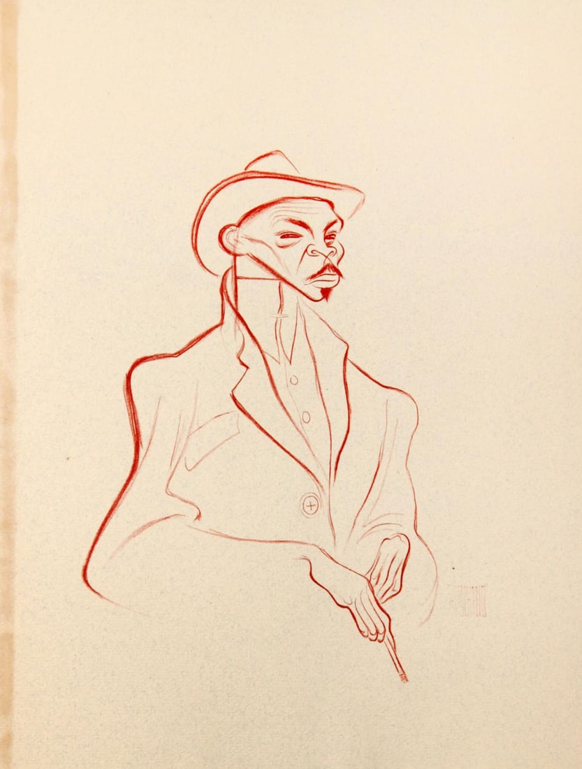 Al Hirschfeld - Reefer Man: Artist: Al Hirschfeld Title: Reefer Man Year: 1941 Dimensions: 12in. by 9.25in. Edition: 752 from the limited edition of 1000 Publisher: Hyperion Press New York Suite: Harlem Medium: Original