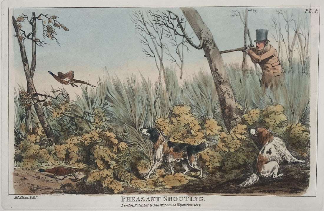 Henry Alken - Pheasant Shooting: Artist: Henry Alken Title: Pheasant Shooting Year: 1825 Dimensions: 10in. by 14. Edition: From the Rare Limited Edition Publisher: Howlett and Brimmer Suite: The National Sports of Great Britain