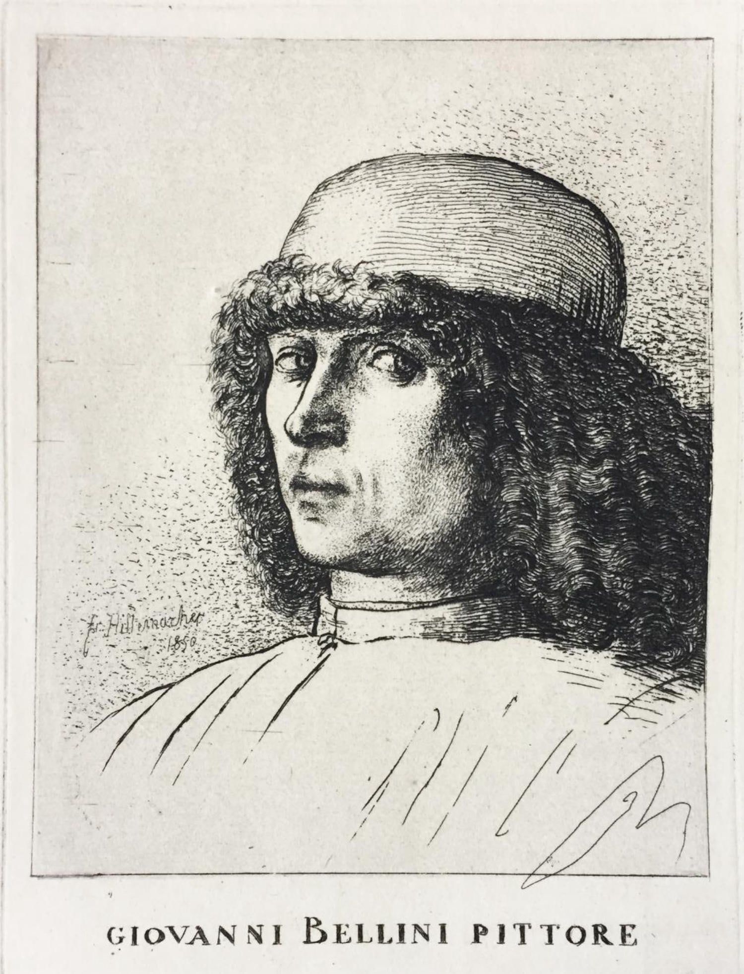 Frederic Desire Hillemacher - Portrait of John Bellini: Artist: Frederic Desire Hillemacher Title: Portrait of John Bellini Year: 1868 Dimensions: 6 5/8in. by 9 7/8in. Edition: From the Rare Limted Edition Publisher: MacMillan and Co. Suite: Etching and