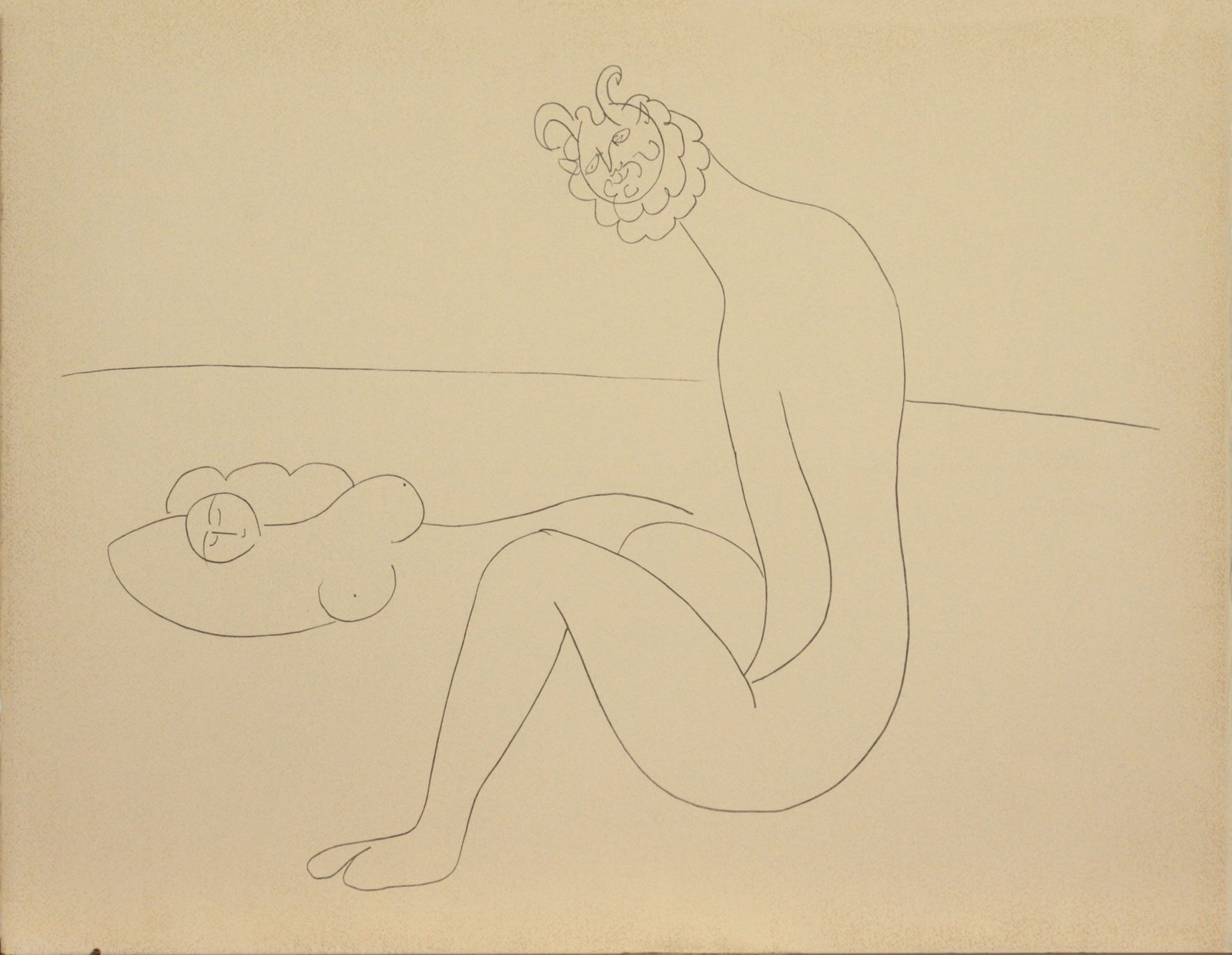 Pablo Picasso - Untitled from "Mes dessins d'Antibes": Artist: Pablo Picasso Title: Untitled from "Mes dessins d'Antibes" Year: 1946 Dimensions: 20in. by 26in. Edition: Numbered From the Rare Limited Deluxe French Edition of 200 Publisher: Au Pont des