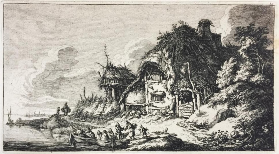 Franz Edmund Weirotter - A Cottage: Artist: Franz Edmund Weirotter Title: A Cottage Year: 1868 Dimensions: 6 5/8in. by 9 7/8in. Edition: From the Rare Limted Edition Publisher: MacMillan and Co. Suite: Etching and Etchers Medium: