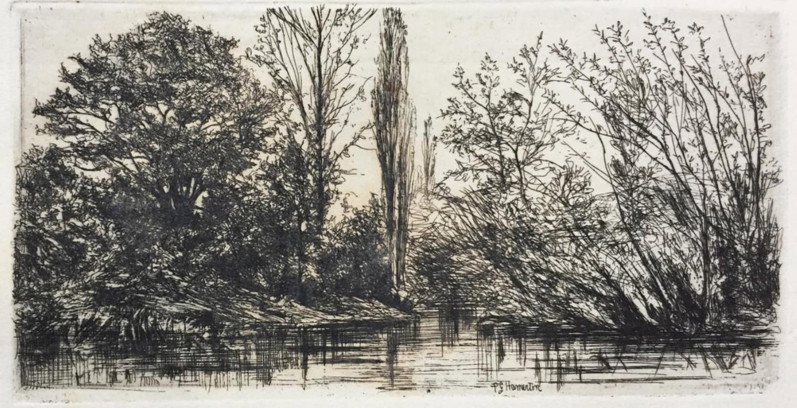 Philip Gilbert Hamerton - Near Voudenay: Artist: Philip Gilbert Hamerton Title: Near Voudenay Year: 1868 Dimensions: 6 5/8in. by 9 7/8in. Edition: From the Rare Limted Edition Publisher: MacMillan and Co. Suite: Etching and Etchers Medium: