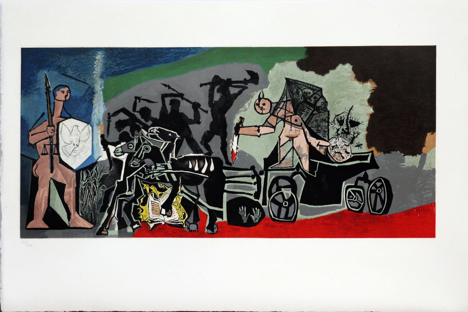 Pablo Picasso (After) - War: Artist: Pablo Picasso (After) Title: War Year: 1954 Dimensions: 11 1/4in. by 14 1/2in. Edition: From the rare limited edition of 100 Publisher: Mourlot Freres P