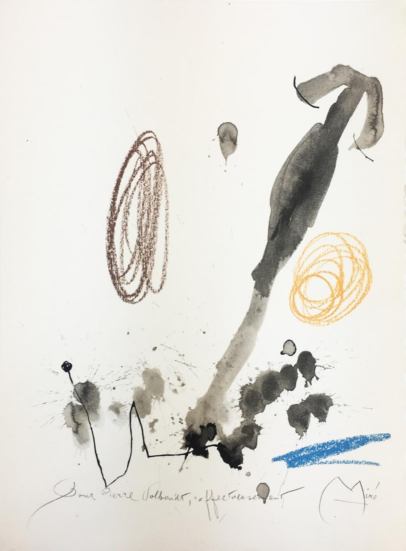 Joan Miro (After) - Pour M Pierre Volboudt: Artist: Joan Miro (After) Title: Pour M Pierre Volboudt Year: 1964 Dimensions: 15in. by 11in. Edition: From the rare limited edition Publisher: XXe Siecle Paris Suite: Quelques Fleurs pour des Amis