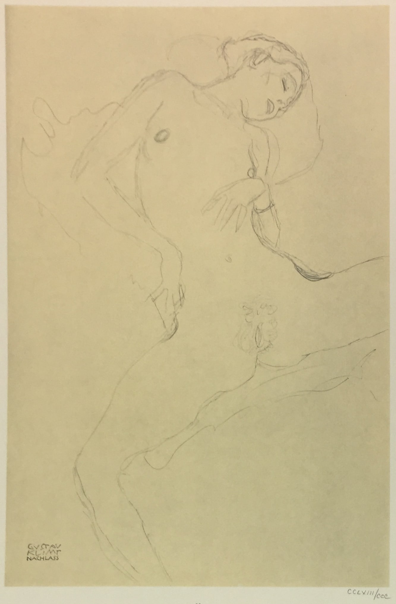 Gustav Klimt (After) - Study for the Bride (Figure on the Right): Artist: Gustav Klimt (After) Title: Study for the Bride (Figure on the Right) Year: 1980 Dimensions: 16in. by 12in. Edition: From the Rare Limited Edition of CCC Publisher: Mazzotta Suite: Disegni