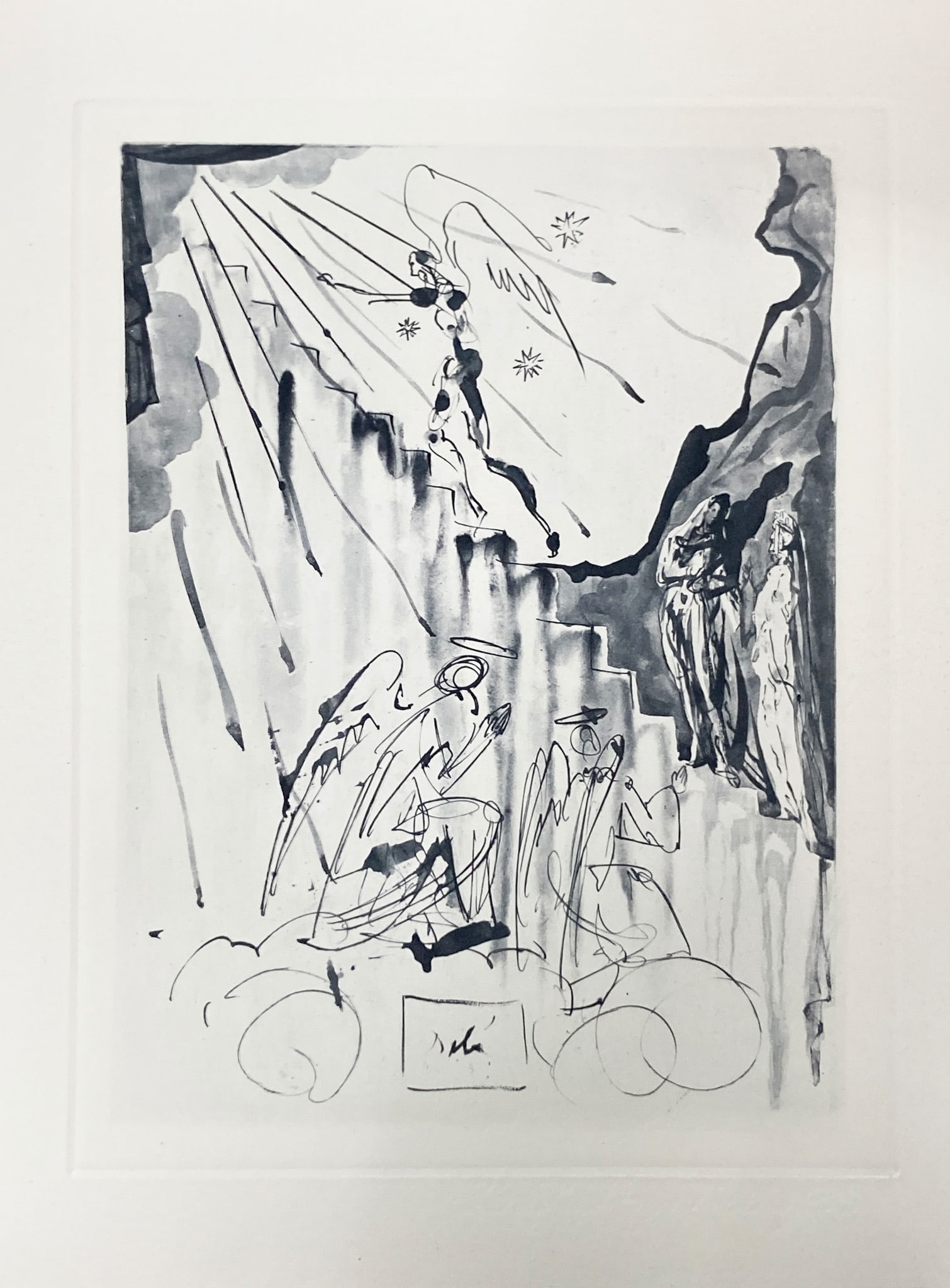 Salvador Dali - The Celestial Staircase: Artist: Salvador Dali Title: The Celestial Staircase Year: 1964 Dimensions: 13 x 10 in. Edition: From the rare limited edition of 165 Publisher: Les Heures Claires, Paris Suite: The Divine Comedy