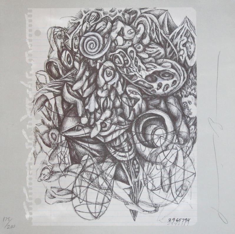 Jonathan Borofsky - Untitled: Artist: Jonathan Borofsky Title: Untitled Year: 1986 Dimensions: 12in. by 12in. Edition: From the rare limited edition of 200 Suite: Art Sounds Medium: Original lithograph on paper Condition: