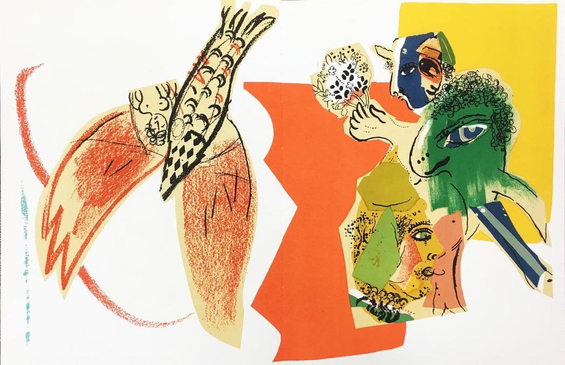 Marc Chagall - Lithograph for XXe Siecle: Artist: Marc Chagall Title: Lithograph for XXe Siecle Year: 1966 Dimensions: 19in. by 12 1/2in. Edition: From the Rare Limited Edition Publisher: San Lazzaro Paris Suite: XXe Siecle Medium: