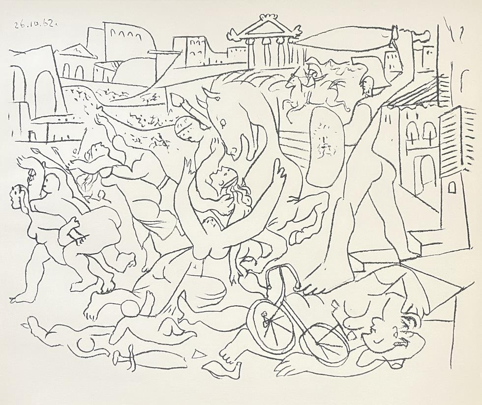 Pablo Picasso (After) - 26.10.62: Artist: Pablo Picasso (After) Title: 26.10.62 Year: 1962 Dimensions: 10 3/4in. by 9in. Edition: From the Rare Limited Edition Publisher: Mourlot Medium: Original Lithograph on Paper Condition: