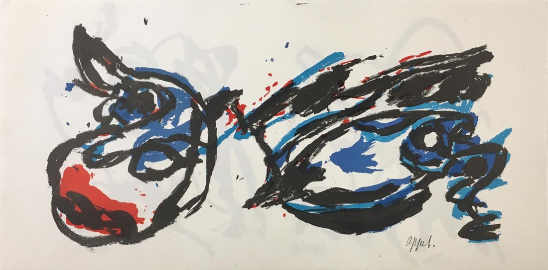 Karel Appel - Untitled: Artist: Karel Appel Title: Untitled Dimensions: 11 1/2in. by 23 1/4in. Edition: From the Rare Limited Edition Medium: Lithograph on Paper Condition: Excellent</