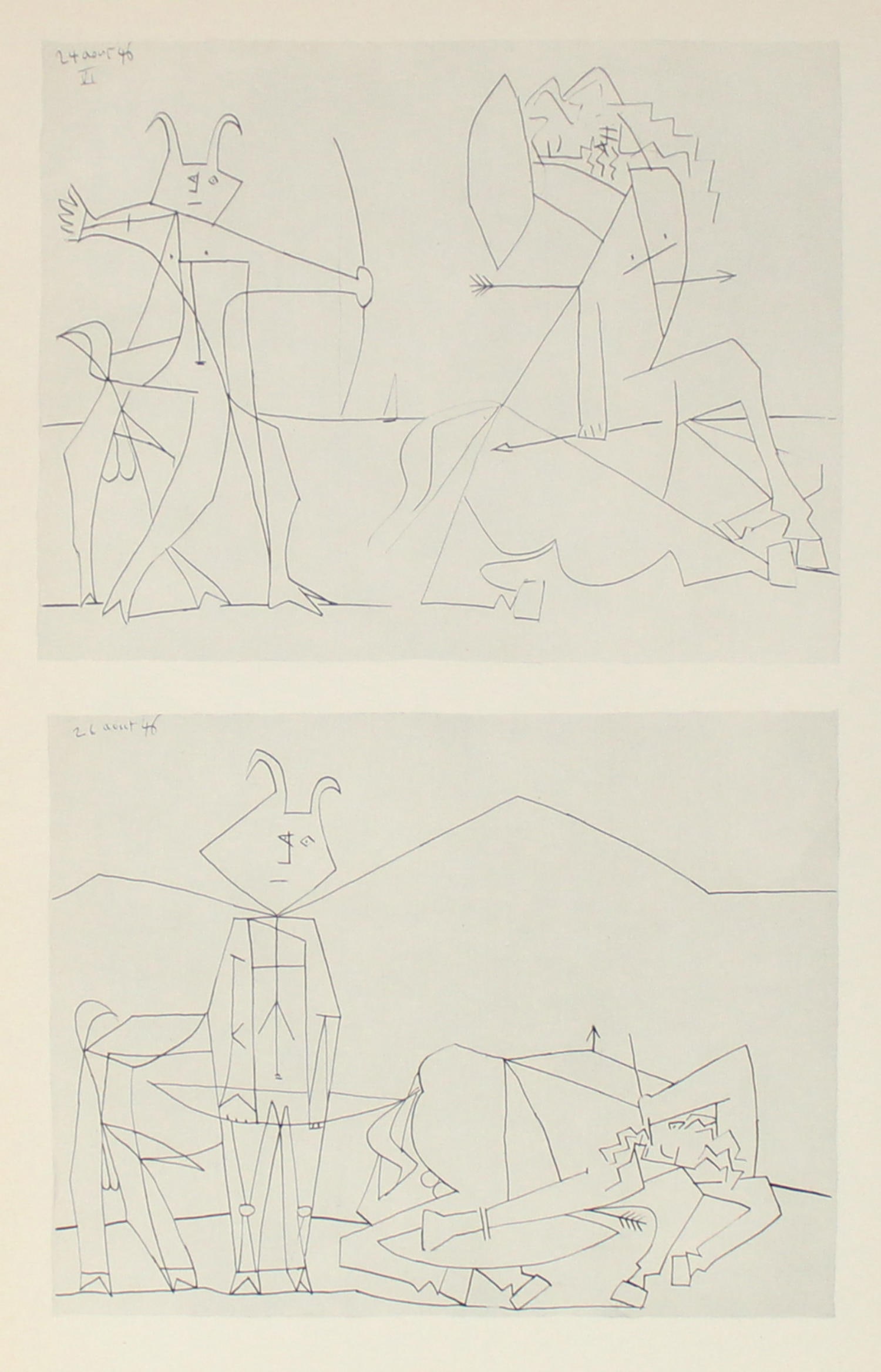 Pablo Picasso - Untitled (Centaur Studies II): Artist: Pablo Picasso Title: Untitled (Centaur Studies II) Year: 1948 Dimensions: 13 5/8in. by 10 7/16in. Edition: From the Rare Limited Edition Publisher: Verve Paris Suite: Couleur de Picasso