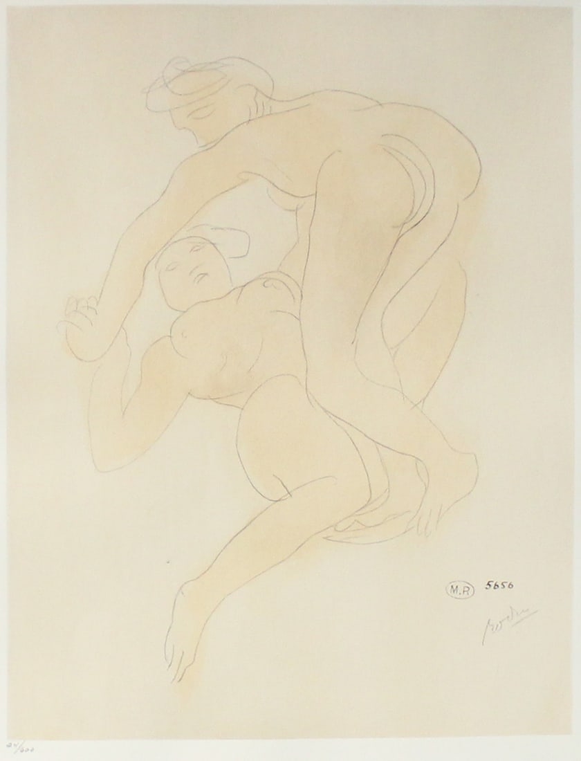 Auguste Rodin - Aquarelle II: Artist: Auguste Rodin Title: Aquarelle II Year: 1949 Dimensions: 12 5/8 x 17 1/2 in. Edition: From the Rare Limited Edition of 600 Publisher: Librairie des Arts