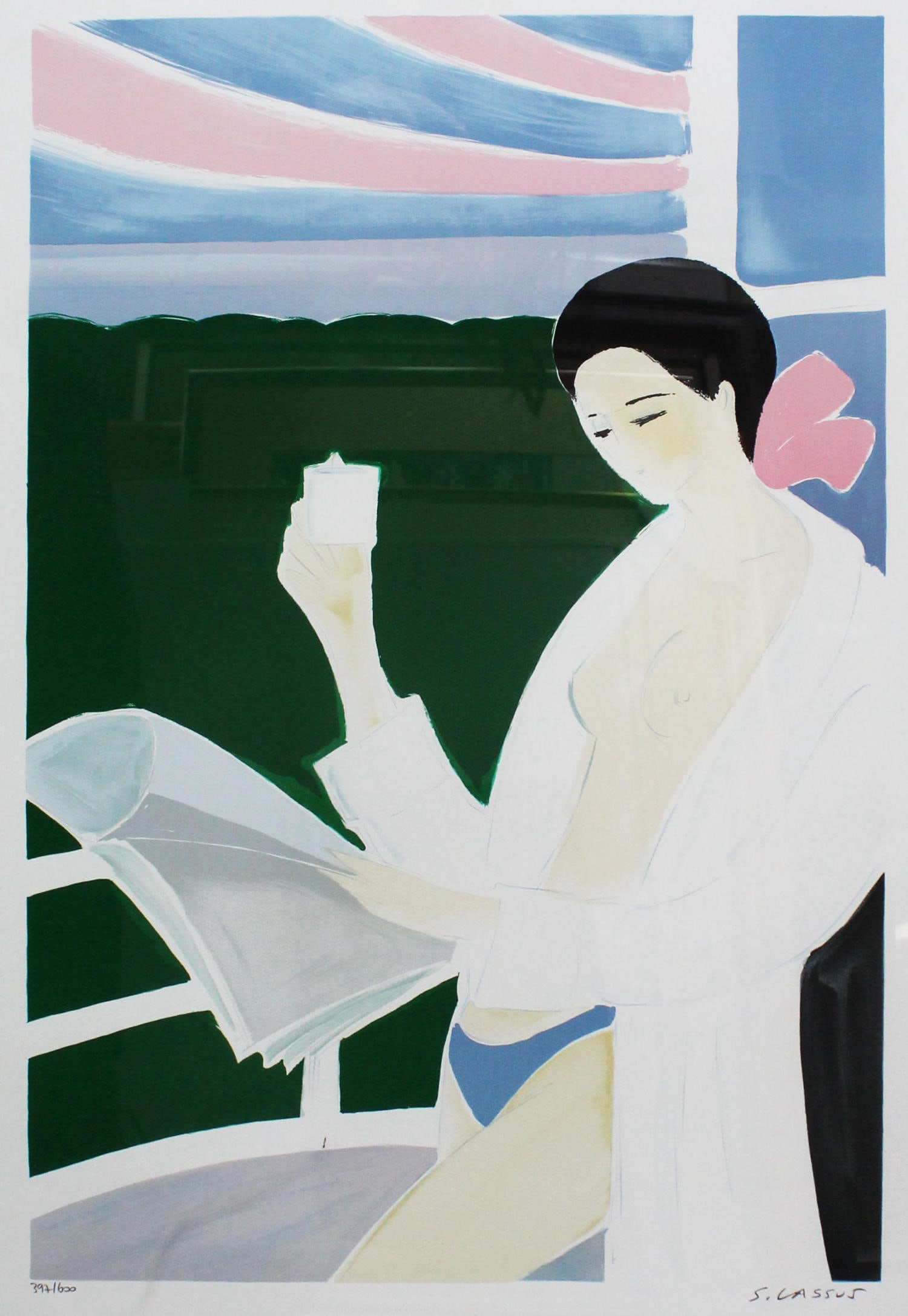 Serge Lassus - Breakfast in Saint Malo: Artist: Serge Lassus Title: Breakfast in Saint Malo Year: c. 1980 Dimensions: 30in. by 22in. Edition: From the Rare Limited Edition of 600 Medium: Lithograph in Colors on Paper Condition: Excellent